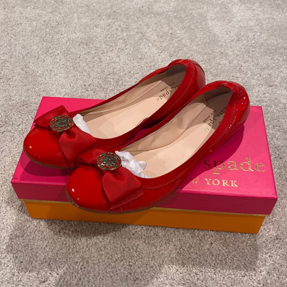 NWT Kate spade Wanetta Maraschino Red bow flats